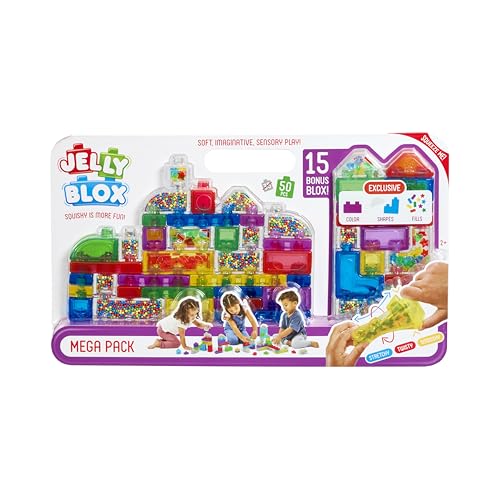 Goliath – Jelly Blox Mega Pack 50 Piezas (Exclusivo) – Juego de Construcción Sensorial Desde 2 Años – Bloques Suaves y de Colores para Apilar – Desarrolla Motricidad – Compatible con Otros Sets