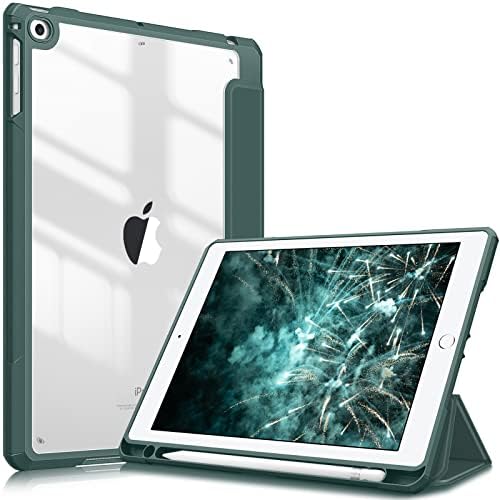 FINTIE Hybrid Case Compatible with iPad 6th Generation (2018) / iPad 5th Generation (2017) / iPad Air 2 / iPad Air 1-9.7 inch Shockproof Hard Shell Clear Cover w/Pencil Holder, Lilac Marble
