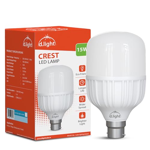 Image of D.LIGHT 15W LED Bulb Color for Home & Office |B22 LED Bulb Base | High Voltage Protection |Eco Friendly Energy Efficient | Pack of 1