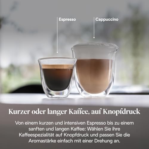De'Longhi De’Longhi Magnifica S - Perfetto Kaffeevollautomat mit klassischem Milchaufschäumer, Espresso- und Cappuccino Kaffeemaschine, Bedienfeld mit Tasten, Schwarz (ECAM22.110.B) - Zusatzansicht 4 | Tages Deals