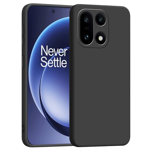 Image of amazon basics Back Cover for OnePlus 15 5G | Ultra Slim Soft Rubberised Case | Matte Silicone Flexible Mobile Case | Camera Protection - Black