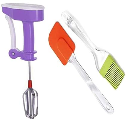 Mikha Hand Blender and Beater in Kitchen appliances with high Speed Operation (Multicolour) with Spatula & Oil Brush