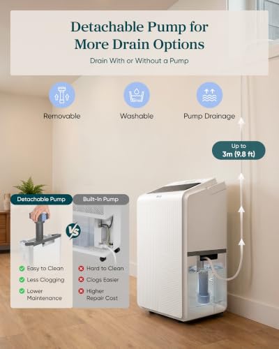 Levoit Dehumidifier for Basement & Home, DOE 25 Pint/Day (Max 84 Pint/Day) | 2025 Most Efficient Energy Star Certified, Drain Hose for Flexible Drainage, Wi-Fi Smart Control, Removable Pump, MERV Filter - image 3