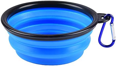 Collapsible Travel Silicone Dog Cat Bowl Portable Pet Food Water Bowl 1000ml, Feeding trough Portable Drinking Water Drinker with Water Hook, Easy to Carry, Save Space