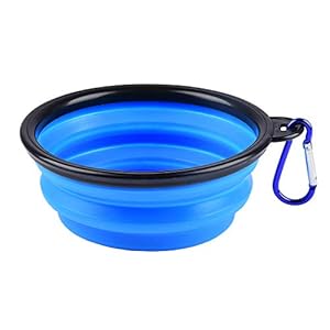 ZUOFENG Collapsible Travel Silicone Dog Cat Bowl Portable Pet Food Water Bowl, Feeding trough Portable Drinking Water Drinker with Water Hook, Easy to Carry, Save Space.（1 pcs）