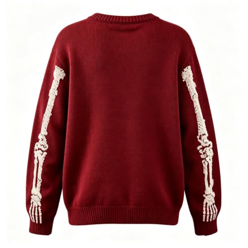 Halloween Sweaters for Women Skull Skeleton Sweater Cozy Fall Sweaters - image 3