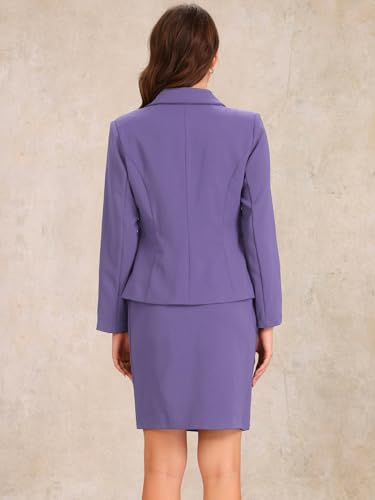 Image of Allegra K Women 2 Piece Skirt Set Suit Business Blazer and Pencil Skirt Office Work Interview Church Outfits
