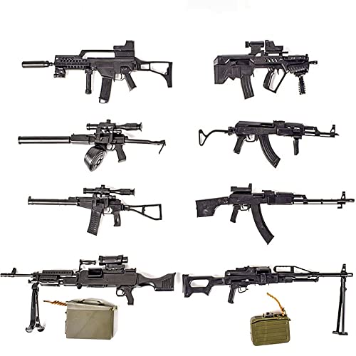 1/6�e���f��PKP,M240B,TAVOR,AKM,RPK74,9A-91,AS VAL,G36KSK�~�j�v���X�`�b�N�ςݖ؏��^��������DIY�p�Y���v�����f���A12�C���`�A�N�V�����L�����N�^�[�W���p(8pcs)