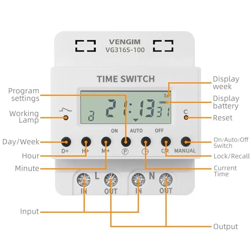 Relais de minuterie numérique programmable 220V 80A rail din - 2