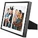 Golden State Art, 5x7 Aluminum Collage Frame, Displays 7x5 Pictures With 2 Openings Mat or One 8.5x11 Photo, Real Glass, Portrait/Landscape Wall/Tabletop Display, Black, 1 Pack