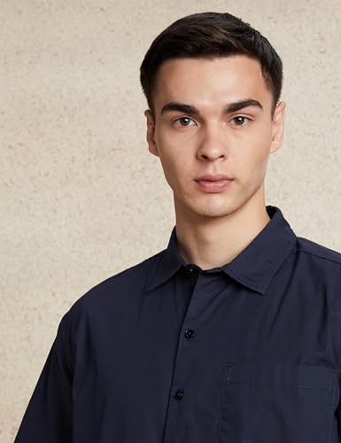Image of Amazon Brand - Symbol Men's Solid Oversized Half Sleeve Casual Shirt | Plain | 100% Cotton (Available in Plus Sizes)