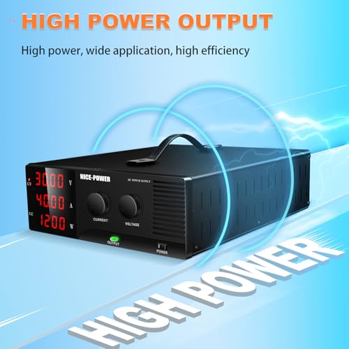 Image of NICE-POWER DC Power Supply Variable 30V 40A, 1200W High Power Benchtop Power Supply with Encoder Adjustable Switching Voltage Regulator, Benchtop Laboratory Power Supply with Built-in Intelligent Fan