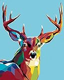 ZUTY 304231, Malen nach Zahlen-HIRSCHBLICK 40x50 cm mit Keilrahmen (bereits gespannt)