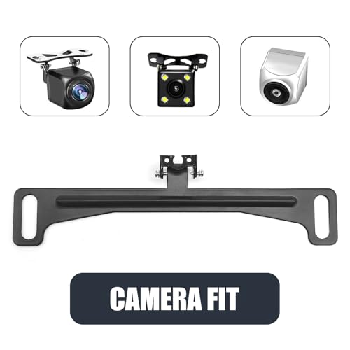 Image of 1 PCS Car License Plate Support, Driving Recorder Metal Bracket, Reversing Camera Installation Bracket, Universal for Most Cars (Black)