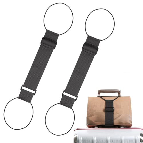 BSITSSS Lot de 2 Sangles de Fixation Élastiques pour Bagages, Sangles de Bagage Réglables pour Attacher des Sacs, Sangle Élastique Valise Haute Élastique,...