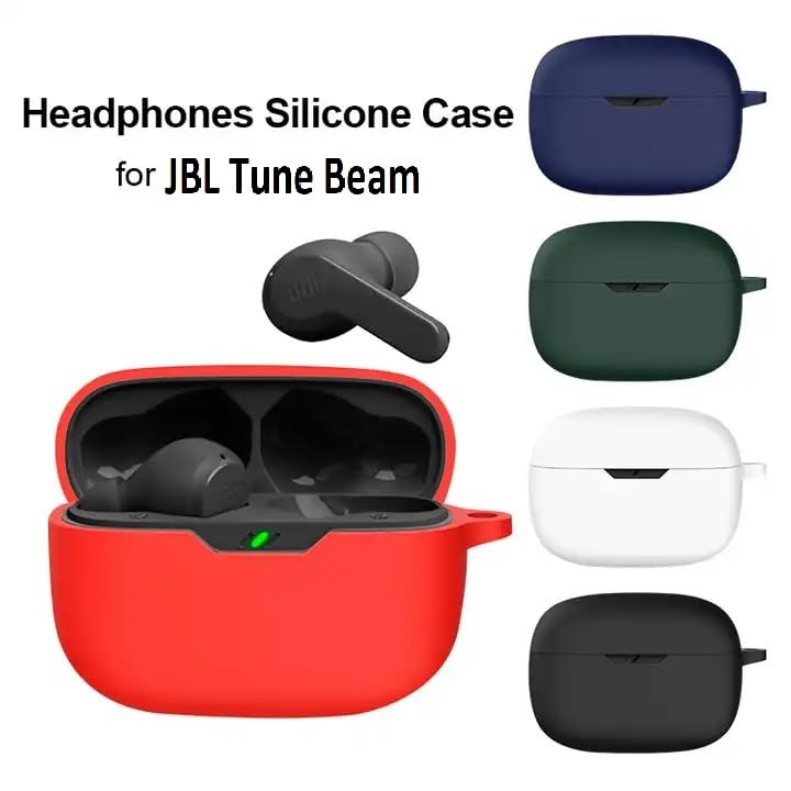 Image of ColorCase Front & Back Full Protection Silicon Case Cover for JBL for Tune Beam - (Red) (Earbuds Not Included)