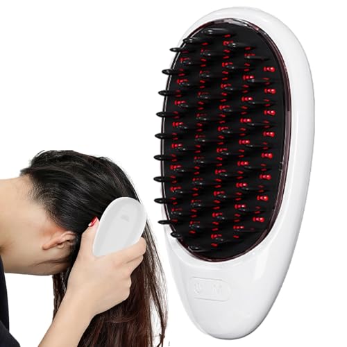 Image of Tezklc Electric Scalp Massager Brush | 5 Modes Battery Operated Vibrating Scalp Massage Comb,Vibration Hair Brush with 2 Massage s, Smart Scalp Massager, Electric Scratcher