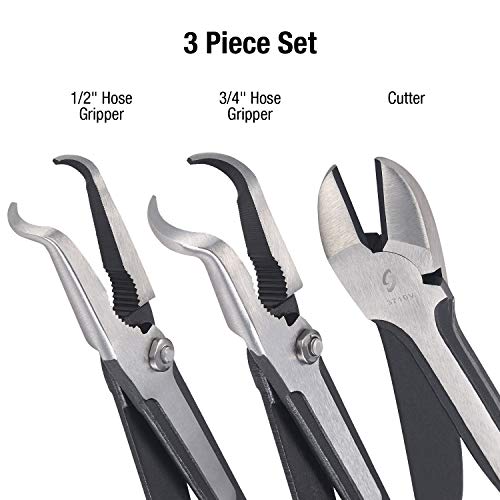 Sunex 3704V Heavy Duty Hose Gripper & Cutting Pliers Set, 11" Heavy Duty Cutter Pliers, Heavy Duty 1/2" Adjustable Hose Gripper Pliers, Heavy Duty 3/4" Adjustable Hose Gripper Pliers, 3Piece #TOP1