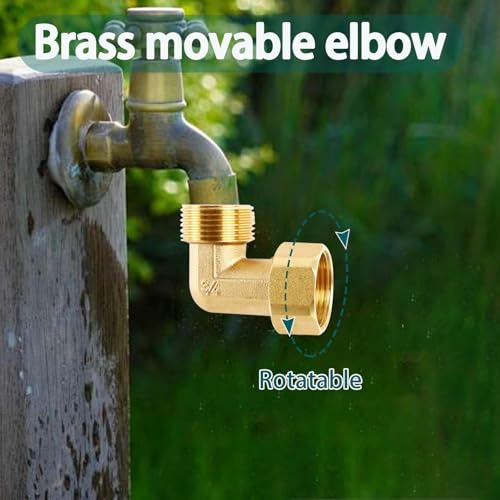 Messing Beweglich Verschraubung G3/4 Zoll,DN20 Messing Winkel 90°,G3/4 IG/AG Verschraubung Winkelverschraubung mit Gummidichtungen,Bogen 90 grad IG/AG,Gewindefitting für Trinkwasser Geeignet