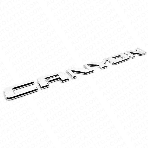 Image of 1Pc Canyon Emblem Front Side Door Rear Liftgate Tailgate Nameplate Logo 3D Badge Sticker 22900425 Decorate Replacement for Canyon (Chrome)