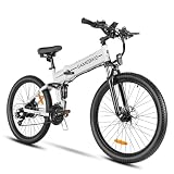 SAMEBIKE LO26-II-YD E-Bike 26 Zoll faltbar, 250W Motor Elektrofahrrad, 100KM Reichweite, StVZO-zertifiziertes Pedelec, Professional 21-Gang Schaltung, IP54 Cityräder für Damen/Herren (White)