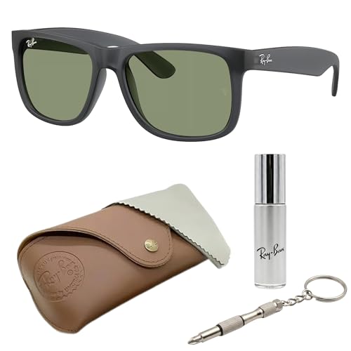 Image of Ray-Ban RB4165 JUSTIN CLASSIC Square Shape Sunglasses for Men with Official Eyewear Kit