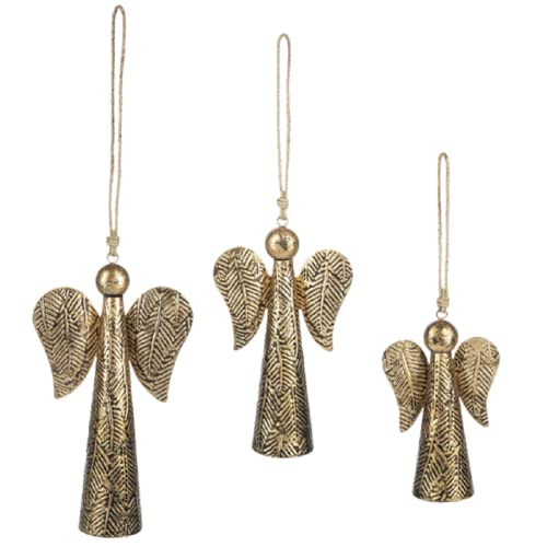 Ganz Mx184261 Hammered Angel Ornament, Metal, Set Of 3 #TOP30