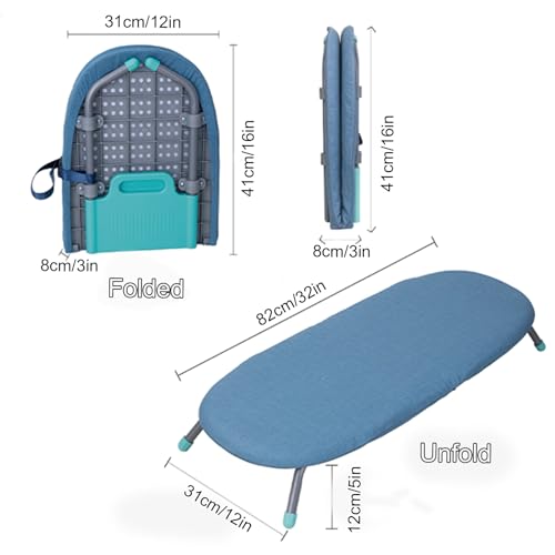 ISCBAFYX Table Top Ironing Board Wall Mount, Mini Ironing Board, D-Crease, Portable Space Saving, Mini Iron Board, Easy to Fold (Color : Blue) - Image 5