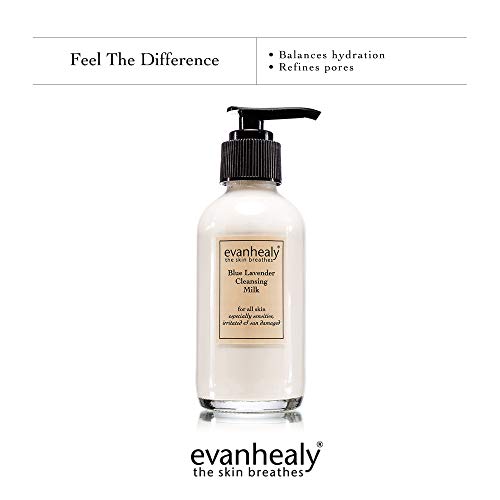 Evanhealy Blue Lavender Cleansing Milk - Calms And Treats Reactive Skin - Moisturizing Gentle Deep Clean For Sensitive Skin #TOP3