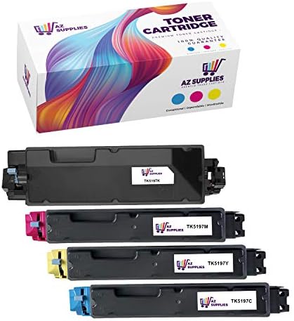 AZ SUPPLIES Compatible Toner Cartridge Replacement for Kyocera TK-5197 TK-5197K TK-5197C TK-5197M TK-5197Y TASKalfa 306ci TASKalfa 307ci (Black, Cyan, Magenta, Yellow - 4 Packs)