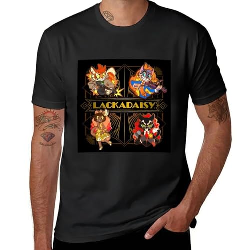 T-shirt homme Lackadaisy noir qui garde sa forme et ne ternit pas