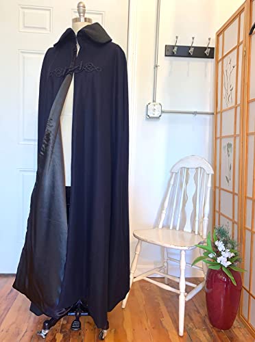Blue Wool Boat Cloak, FDR Naval Marine Cloak Cape with Velvet Collar and Lined in Satin - Made by Order in New Hampshire4