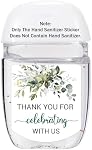 36 Hand Sanitizer Labels Thank You Wedding Bridal Shower Birthday Party Baby Shower