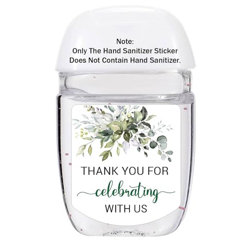 36 Hand Sanitizer Labels Thank You Wedding Favor Stickers, Labels for Weddings, Bridal Showers, Birthdays, Parties, Baby Showers. Not Contain Hand Sanitizer.