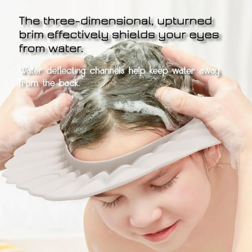Baby Shower Cap Shield, Bathing Cap Bath Hat Bathing Safe Silicone Protection, Soft Adjustable Visor Hat for Protector Head Eye Ear, Christmas Gifts - Thumbnail 5