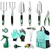 Todeco Herramientas de Jardín el Set, 33 piezas Kit de Jardinería con Agarre Ergonómico, Bolsa, Etiquetasde de Plantas, Estacas de mariposa, Guantes de trabajo, Herramientas de Mano al Aire Libre