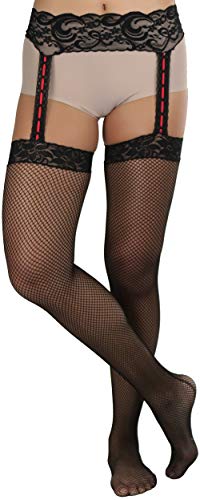 Image of ToBeInStyle Women's Attached Garter Belt Suspender Nylon Stocking Pantyhose