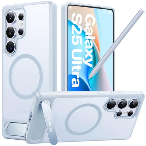 TORRAS Strong Magnetic & Seamless Stand for Samsung Galaxy S25 Ultra Case, Fit for MagSafe, Mil-Grade Drop Protection, Kickstand for Samsung Galaxy S2