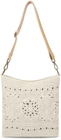 Woven Crossbody Bag for Women Crochet Purse Beach Purse