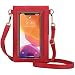 AnsTOP Lightweight Leather Pouch Small Crossbody Bag Cell Phone Purse Wallet with 2 Shoulder Straps for Women Watermelon Red
