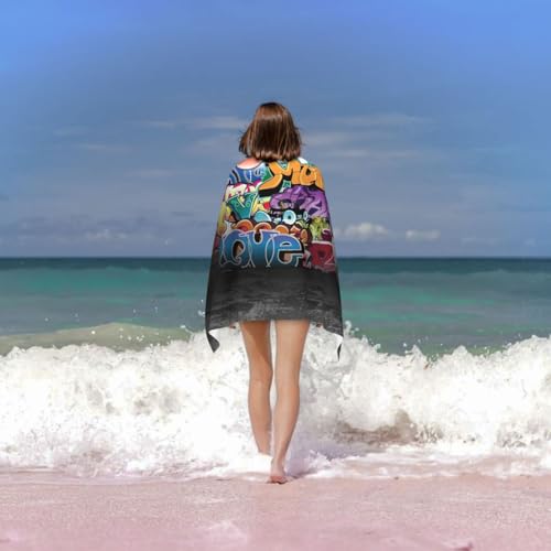 Serviette de bain graffiti luxe en microfibres douce et absorbante