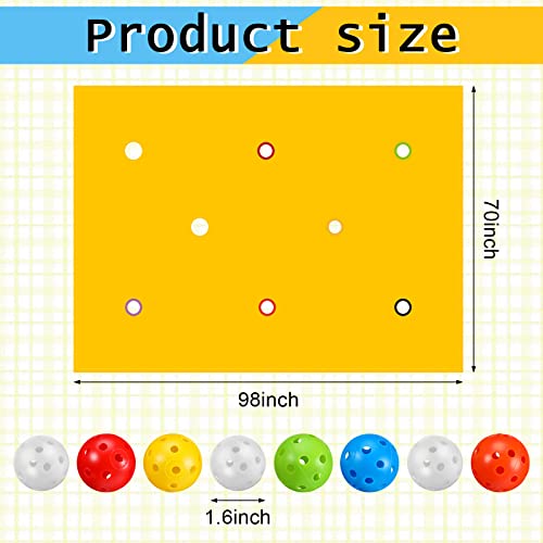 Kathfly Yellow Hole Tarp Team Building Game 98 x 70 Inch Learning Fun Team Building Games for Work with 8 Pcs Team Building Ball for Teamwork Group