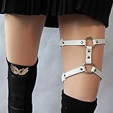 Nicey Sex-Accessoires Harajuku PU-Leder Strumpfgürtel Punk-Garters Beinring-Gurte einstellbar Porno BDSM Bondage Rock Club Schmuck