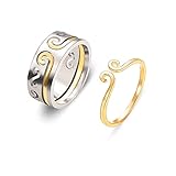 NIUCCI Buddhist Good Luck Healthy Combined Rings Amulet Mantra Double Protection Wealth Love Ring Gifts,Size 8