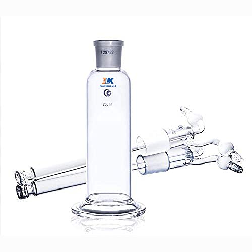 Bottiglia di lavaggio del gas da laboratorio, trappola per vuoto in vetro da 500 ml con due tubi piegati, kit di vetreria in borosilicato per laboratorio di chimica (500ml)