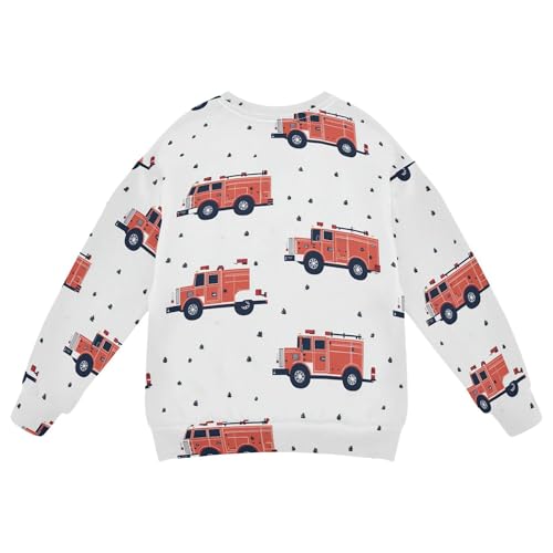 JUNZAN Cartoon Cute Cars White Little Kids Pullover Hoodie Crewneck Sweatshirts for Boys Athletic 4T2