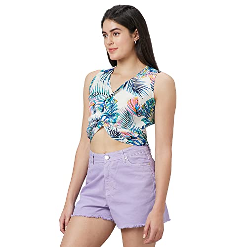 Image of Globus Women White Solid Sleeveless Top