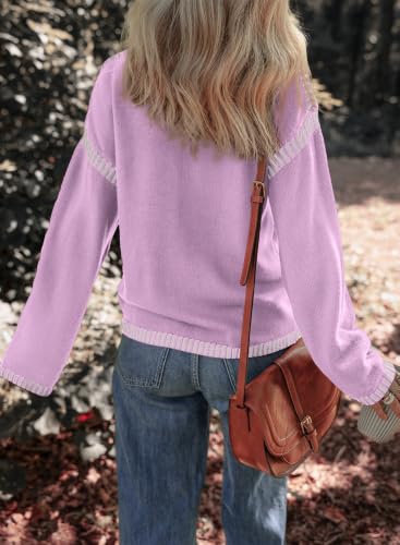Image of Dokotoo Sweaters for Women Oversized Crewneck Long Sleeve Knit Sweater Tops
