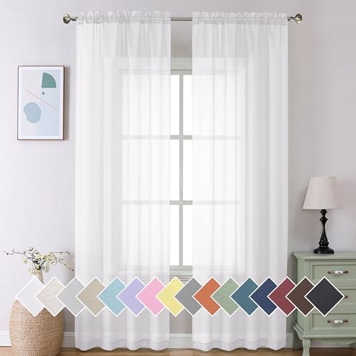 Aiyufeng - Juego de cortinas translúcidas en 2 paneles, cortinas verticales con bolsillo para barra, para sala, dormitorio, cocina, baño, 101.5 cm de ancho x 274 cm de largo,...