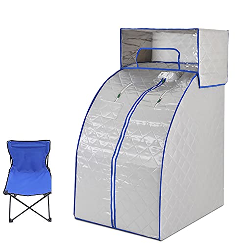 jiChenxiang Sauna de Vapor portátil y Plegable, Tienda de Sauna Personal Que Reduce el estrés y la Fatiga en Interiores del hogar con Control Remoto, Color Gris.